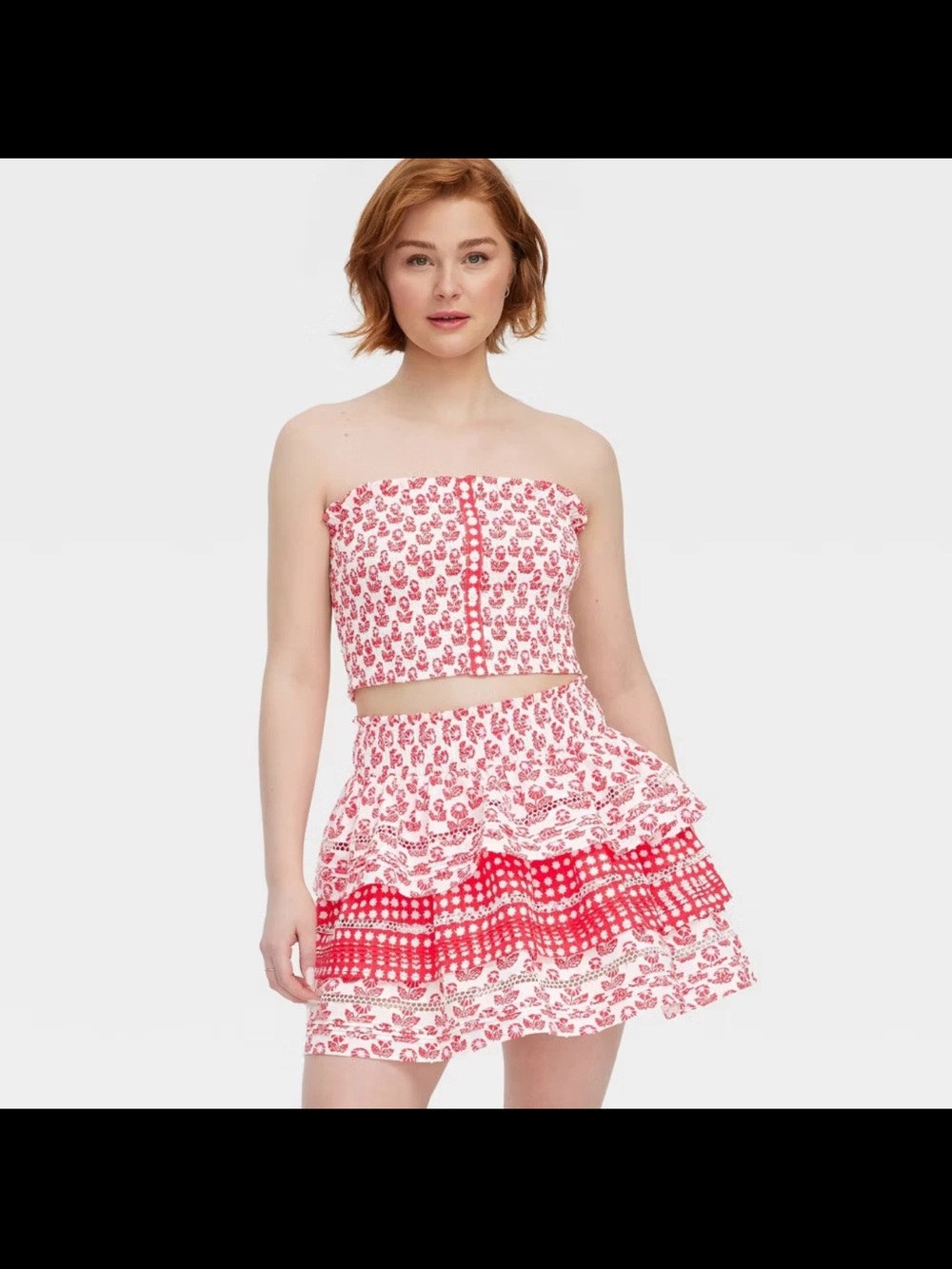 Roller Rabbit x Target Women's Floral Smocked Peplum Tank Top and skirt